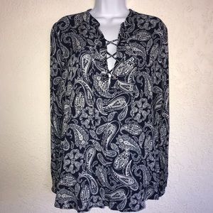 Show Me Your MuMu Thatcher Tie Top Paisley Navy